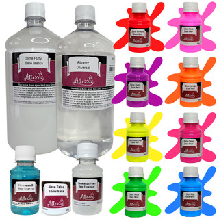 Kit Completo Para Fazer Slime Neon Super Altezza - Criativo DIY Slimes Factory - Kit Slime Completo - Fazer Slimes