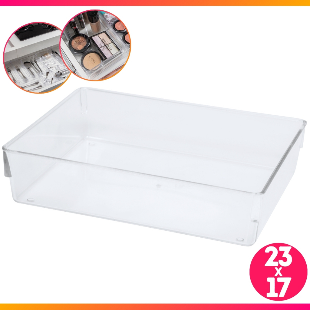 Organizador Empilhavel Acrilico p/ Cozinha Gaveta Escritorio BPA Free