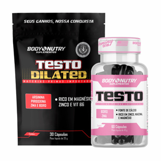 Kit Testo (Zinco, Magnésio, Acído Malico - ZMA) + Testo Dilated c/ ARGININA, 30 cáps - Body Nutry em Oferta na Shopee