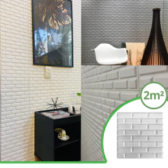 Kit 22 peças Tijolinho Revestimento 3D| Rende 2m² - Peças de 30x30cm | Direct Borrachas