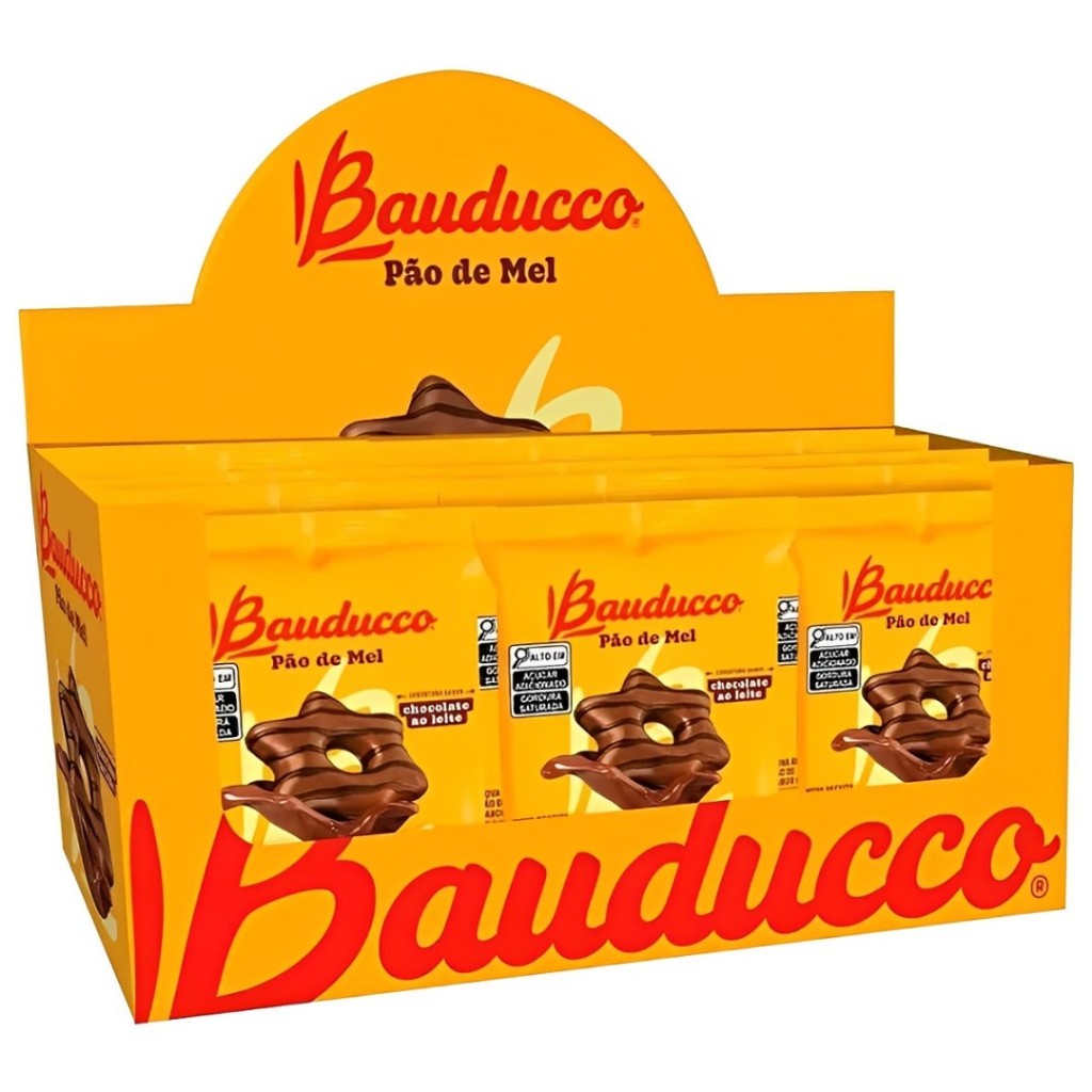 Pão de Mel Chocolate Ao Leite 450g C/15 Unidades Bauducco em Oferta na Shopee