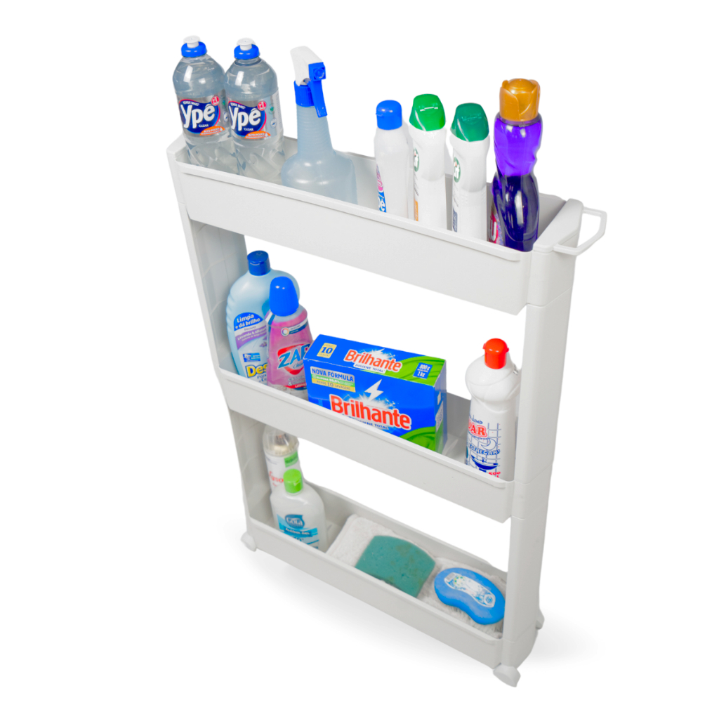 Carrinho Armário Organizador Multiuso 3 Prateleiras Quarto Banheiro Cozinha Lavanderia - Promoção em Oferta na Shopee
