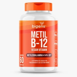 Metil B-12 Vegan Vitamin Metilcobalamina 414% VD, Bigens, 60 cápsulas (Unidade)