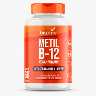 Metil B-12 Vegan Vitamin Metilcobalamina 414% VD, Bigens, 60 cápsulas (Unidade) em Oferta na Shopee