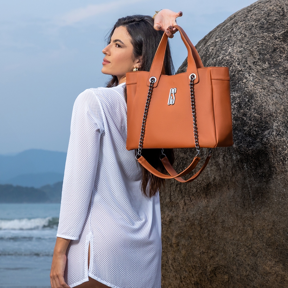 Bolsa Linha Premium Sacola Grande Zíris, Couro Sintético, Chique Feminina Gaby Show Alça Transversal em Oferta na Shopee