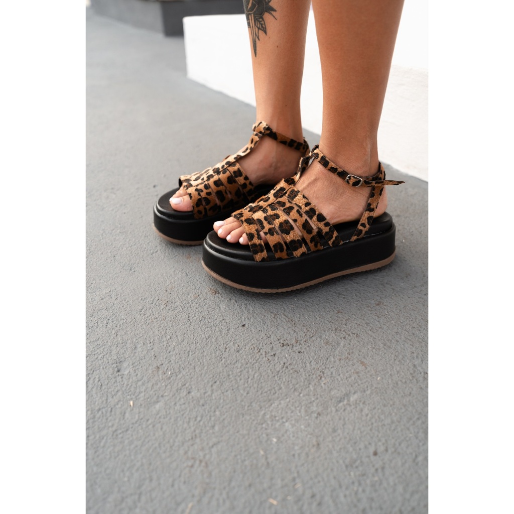 Tamanco Plataforma Dubuy Feminino Animal Print original Jeny 2070DB
