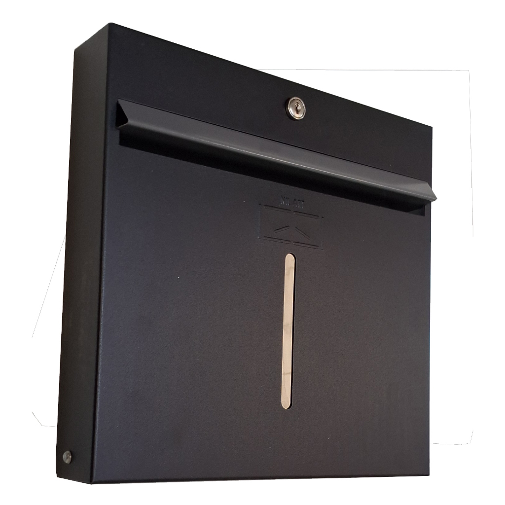 Caixa Carta PRETA Larga Entrada Saída Frontal Fechadura Chave C-273 - montar colmeia em condomínios em Oferta na Shopee