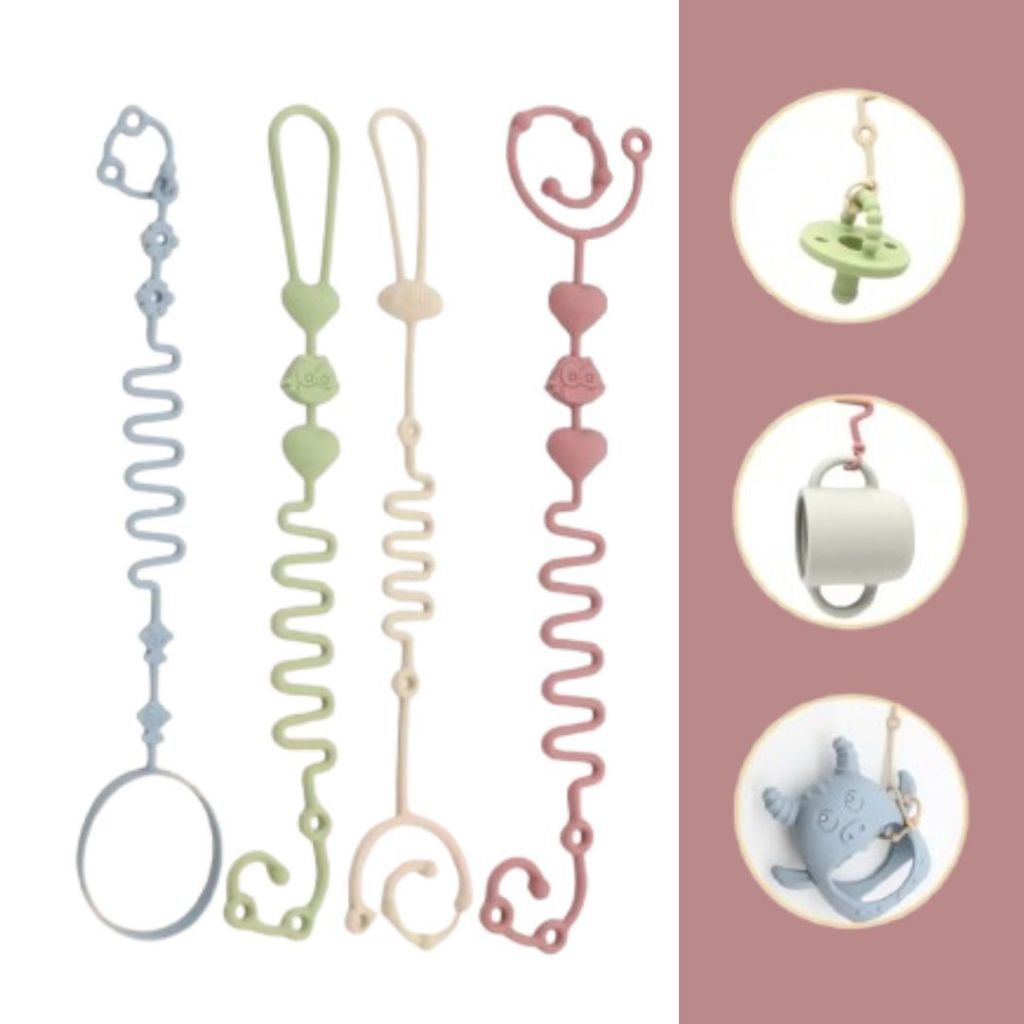Tiras Silicone Não Deixa Cair Chupetas Mamadeira Brinquedos em Oferta na Shopee