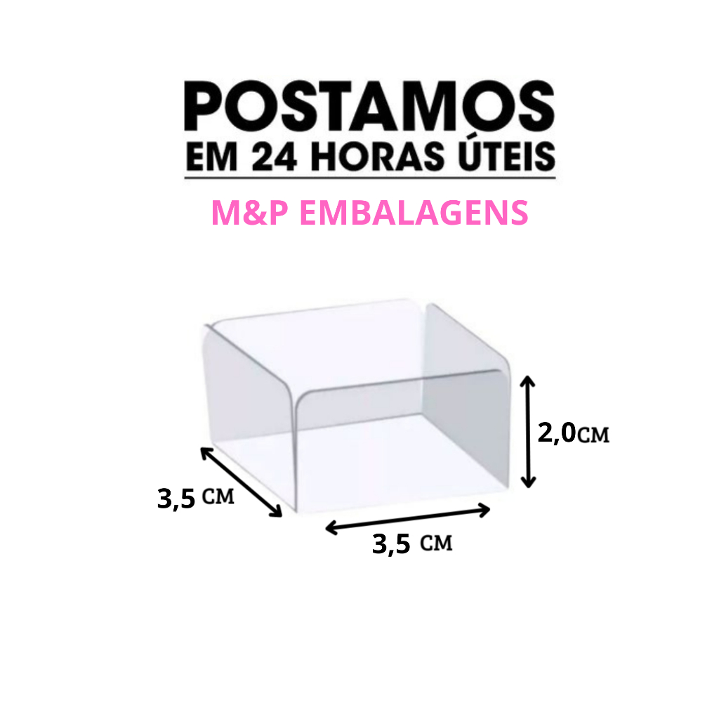 500- Forminhas/Pelotine/Caixetas Quadradas DESTACADAS de Acetato para Doces 3,5x3,5x2,0cm F4L005 em Oferta na Shopee