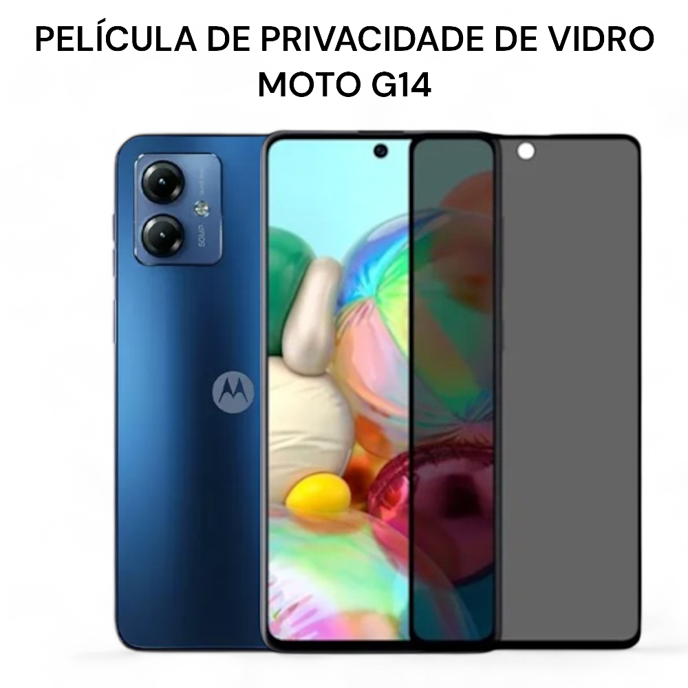 Película de Privacidade de Vidro 3D Para Moto G14