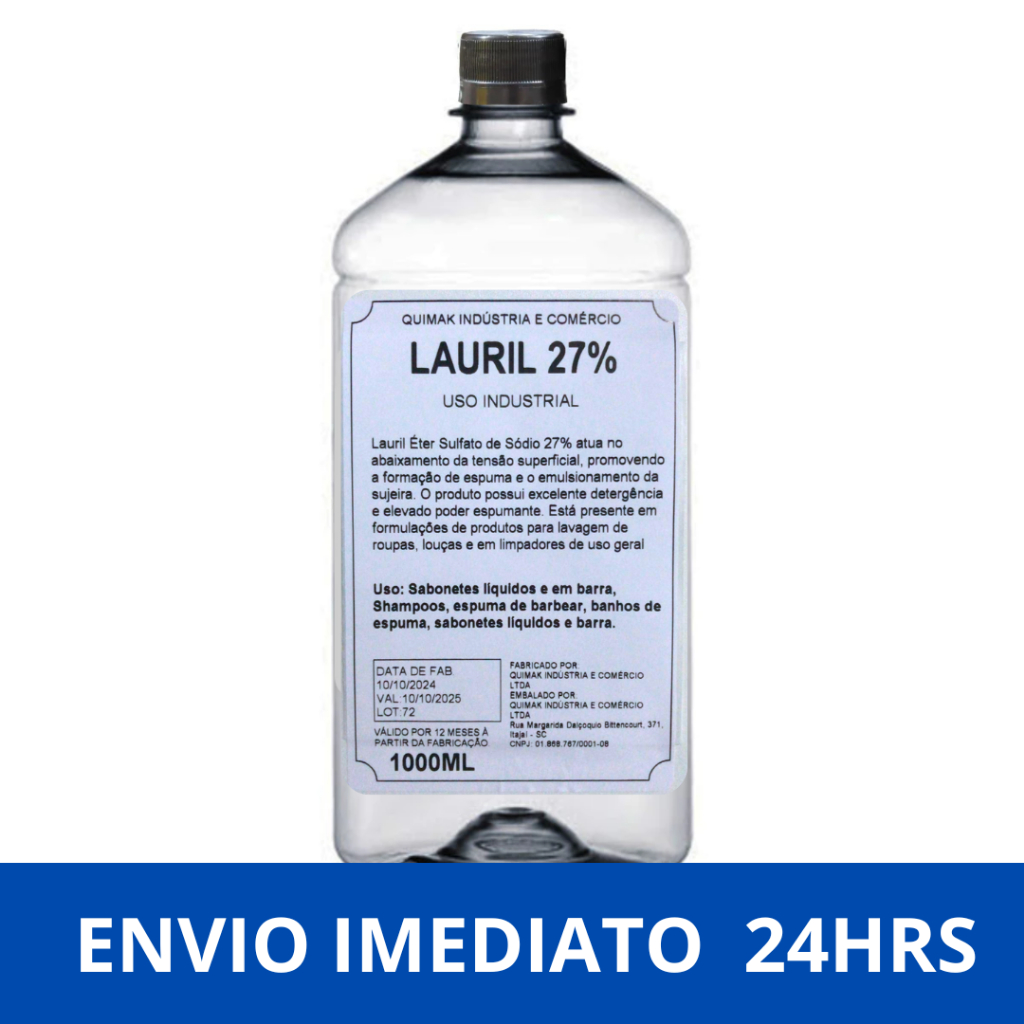 Lauril 27% Líquido - Sabonetes - Detergentes - Shampoo - PURO - ORIGINAL 1LT em Oferta na Shopee