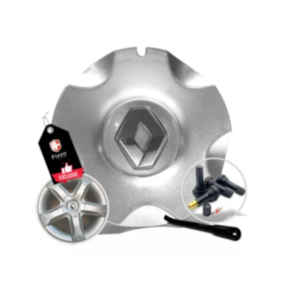 Kit 4 Carlota Jante Rodão 16 Do Sandero Stepway Prata +Saca Calota +Bicos