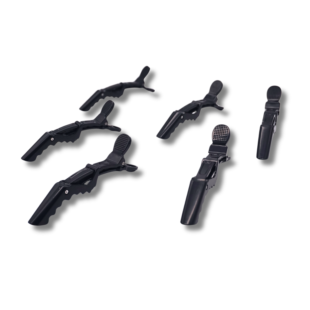 Kit 6 Unidades de Clipes Grampos Preto Presilhas Pregador Clips Crocodilo Jacaré Para Cabelos