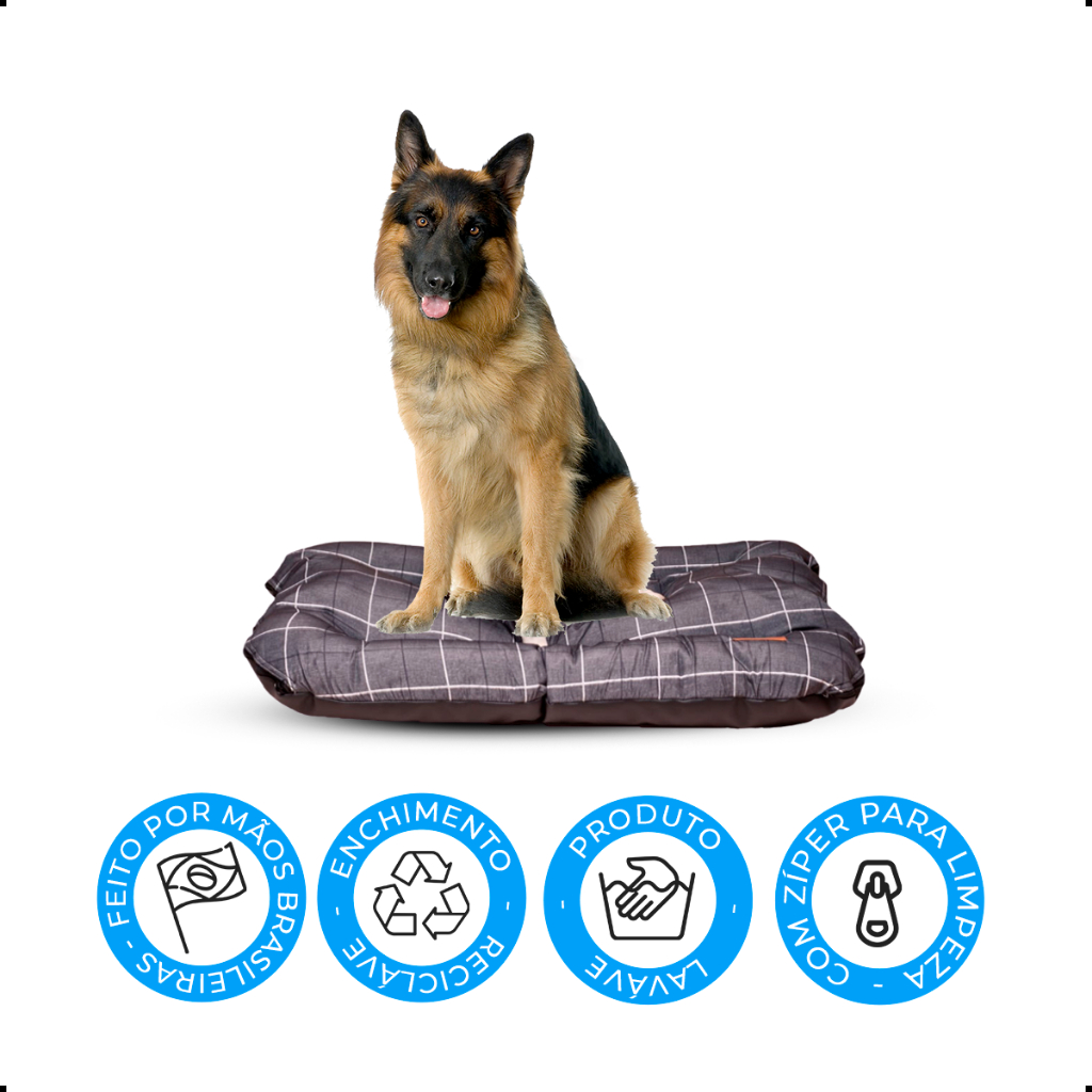 Cama Pet Para Cachorro Gato Barata Tamanho Extra Grande Cinza Com Linhas Extra Grande 1,00 Mt