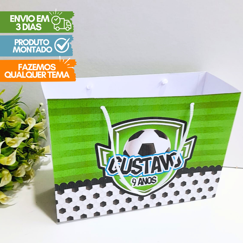 Sacolinha Personalizada PEGUE E MONTE futebol | Lembrancinha surpresa | SACOLA | FESTA Aniversário