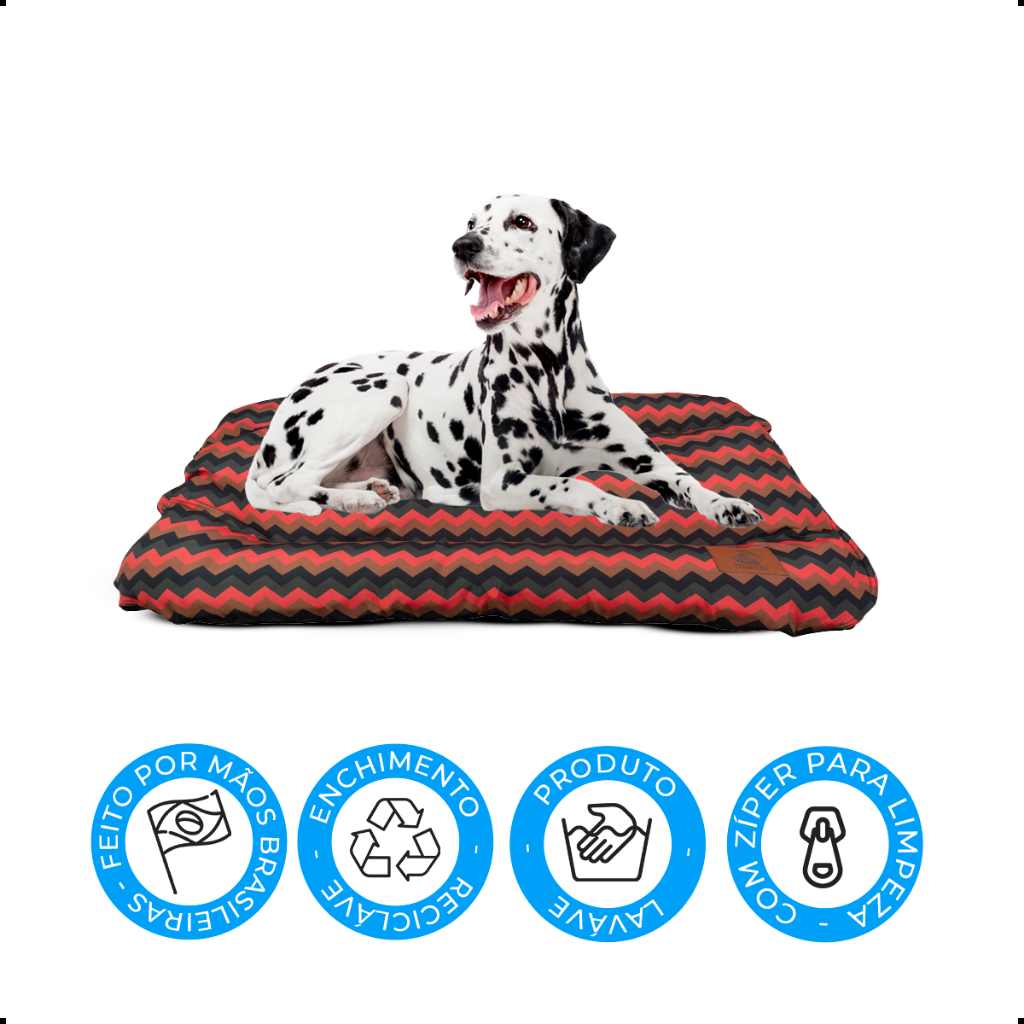 Cama Pet Para Cachorros Gatos Barata Caminha Extra Grande Chevron Rosa Tamanho Gg 100Cm X 80Cm