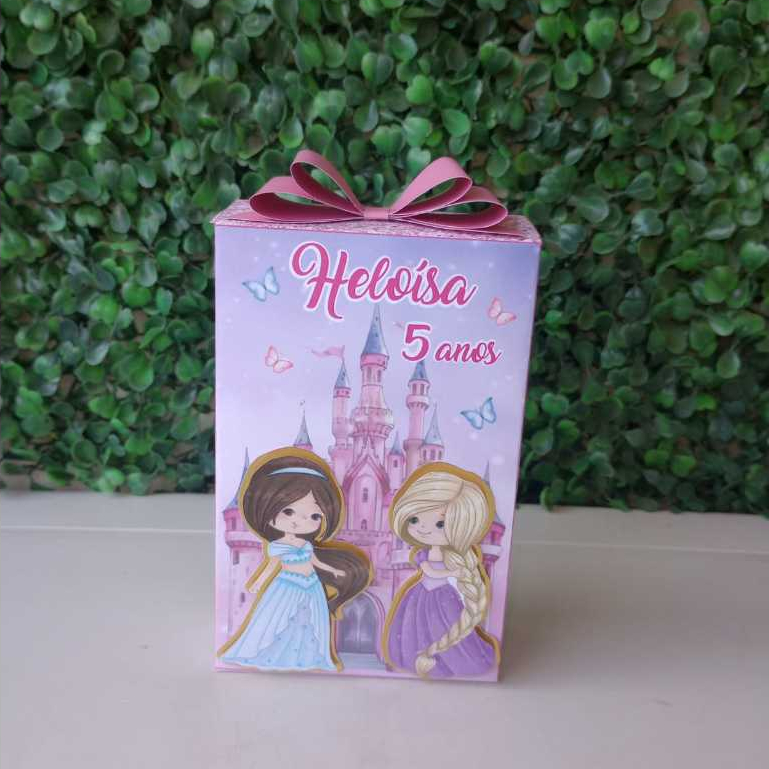 Caixa Retangular Princesas | Personalizados | Lembrancinhas | Festa infantil | Aniversário
