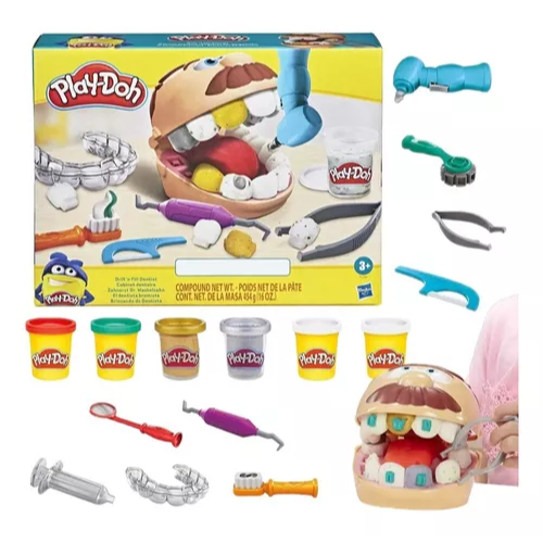 Conjunto Brincando De Dentista Massinha Play Doh Com 16 Peças  – Hasbro em Oferta na Shopee