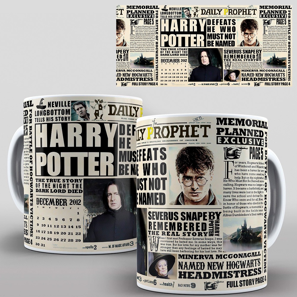 Caneca do Harry Potter de Ceramica 325ml branca personalizada Xicara