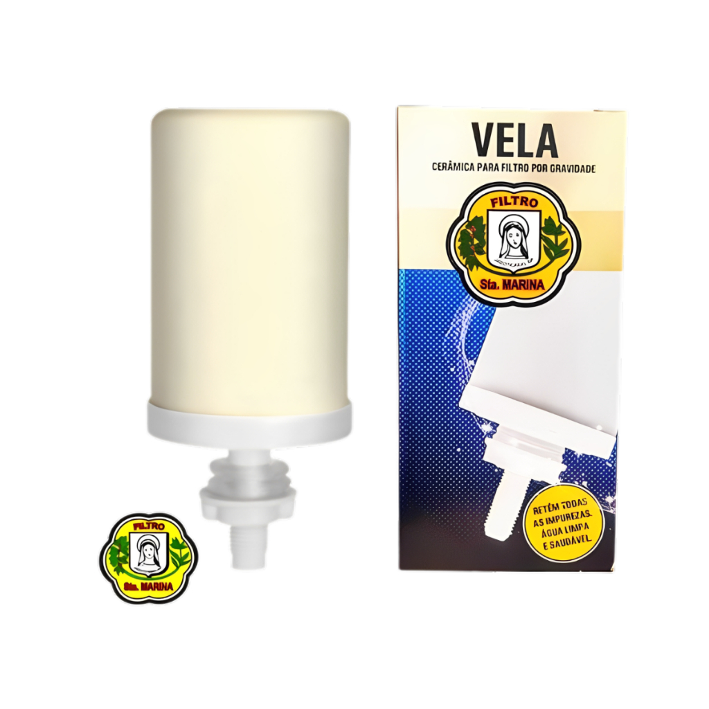 KIT 1 - 4 VELAS REFIL FILTRO DE BARRO TRADICIONAL SANTA MARINA em Oferta na Shopee