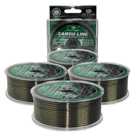 Kit 3 Carretéis de Linha Monofilamento 0.35mm 300m Camou Line Nylon Pesca Pescaria Pesqueiro Rio