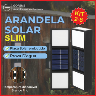 Kit 8 Luminária Parede Led Arandela Solar Slim 4 Focos Externa À Prova D 'Água Luz Neutra 6,000K em Oferta na Shopee