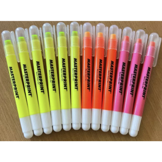 Kit 12 Canetas Marca Texto Gel Masterprint 6 Amarela 3 Laranja e 3 Rosa Secagem rápida Não Mancha em Oferta na Shopee