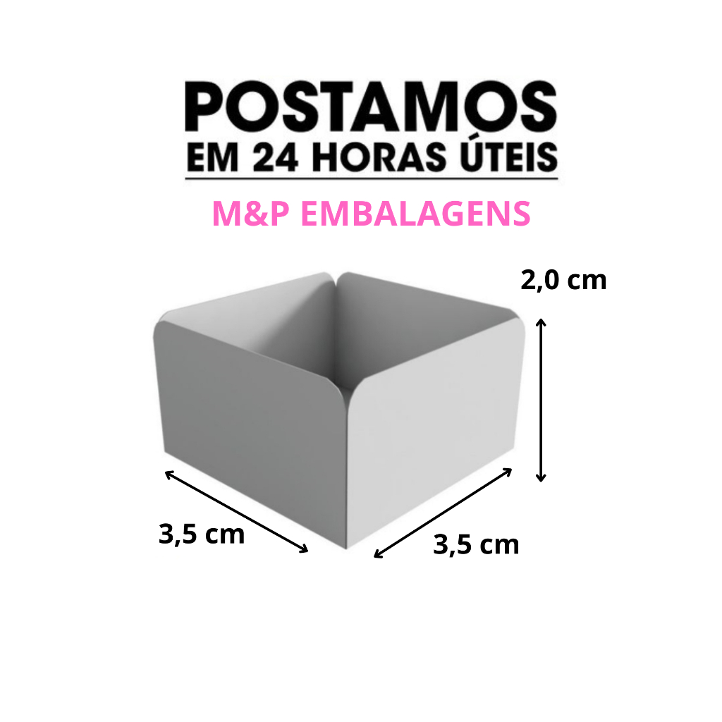 1.000 Forminhas/Pelotine/Caixetas Quadradas para Doces 3,5x3,5x2,0 cm/Branca F4L006