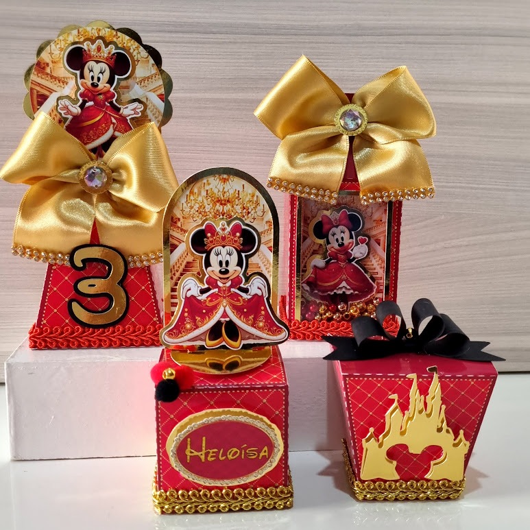 Kit Lembrancinha Minnie Realeza Personalizados Decoração Festa infantil Caixinha Minnie Realeza Papelaria Minnie Realeza