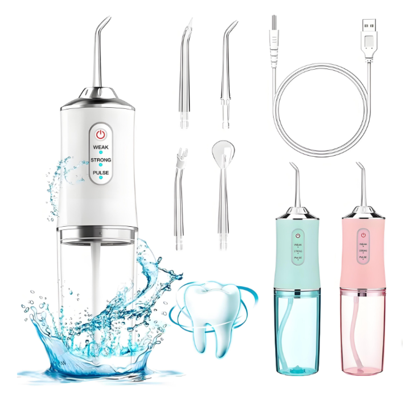 Irrigador Dental Oral Portátil Recarregável USB 220ml Promoção Limpeza Bocal Jato Forte
