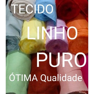 TECIDO LINHO PURO - ÓTIMA QUALIDADE - 100% LINHO - 1m x 1,38m em Oferta na Shopee