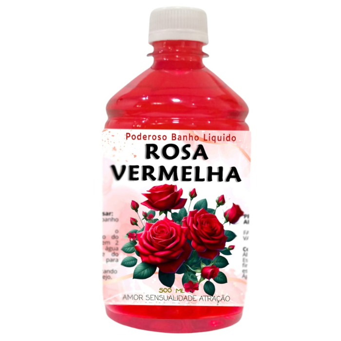 Banho Rosas Vermelhas  Liquido 500 ml   Amor  Sedução Paixão
