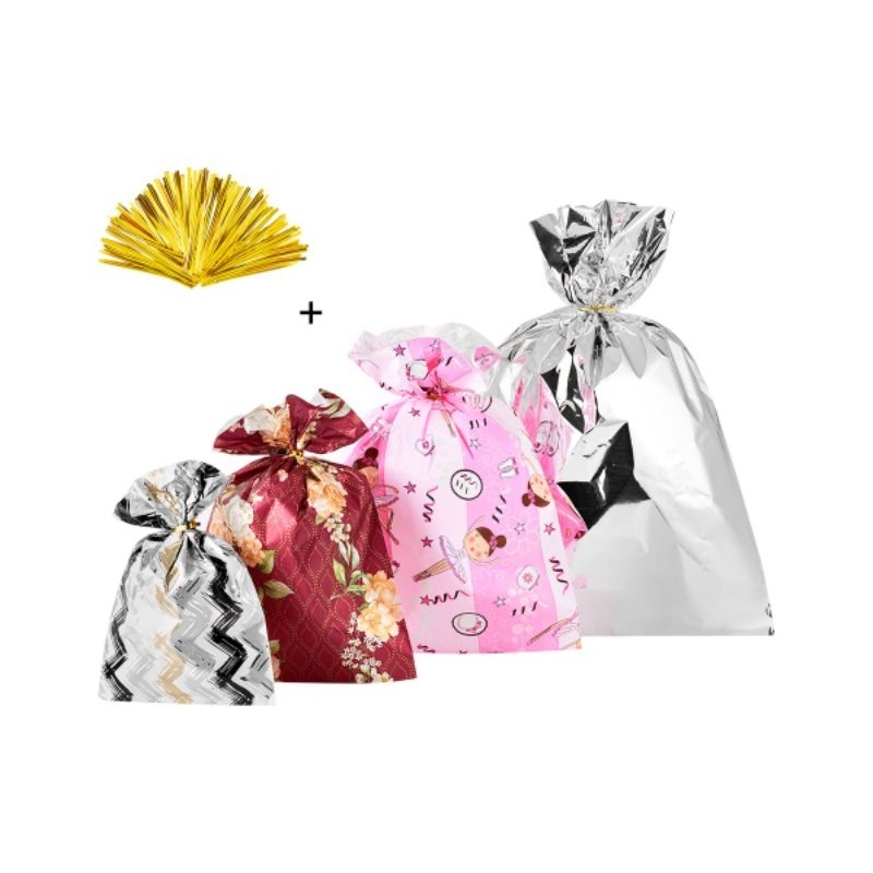 kit com 50 sacos de presente vários tamanho em um único pacote +fecho prático de brinde em Oferta na Shopee