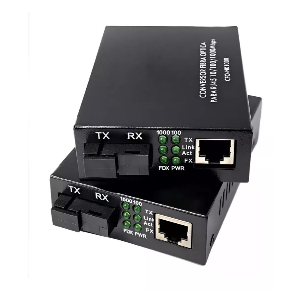 Conversor Mídia Fibra Óptica Par A+b Gigabit 1000 Mbps Rj 45
