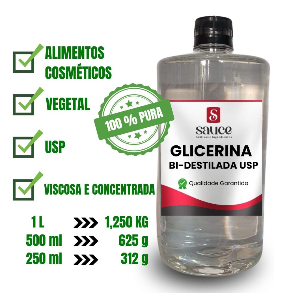 Glicerina Bi-destilada Vegetal 100% Pura em Oferta na Shopee