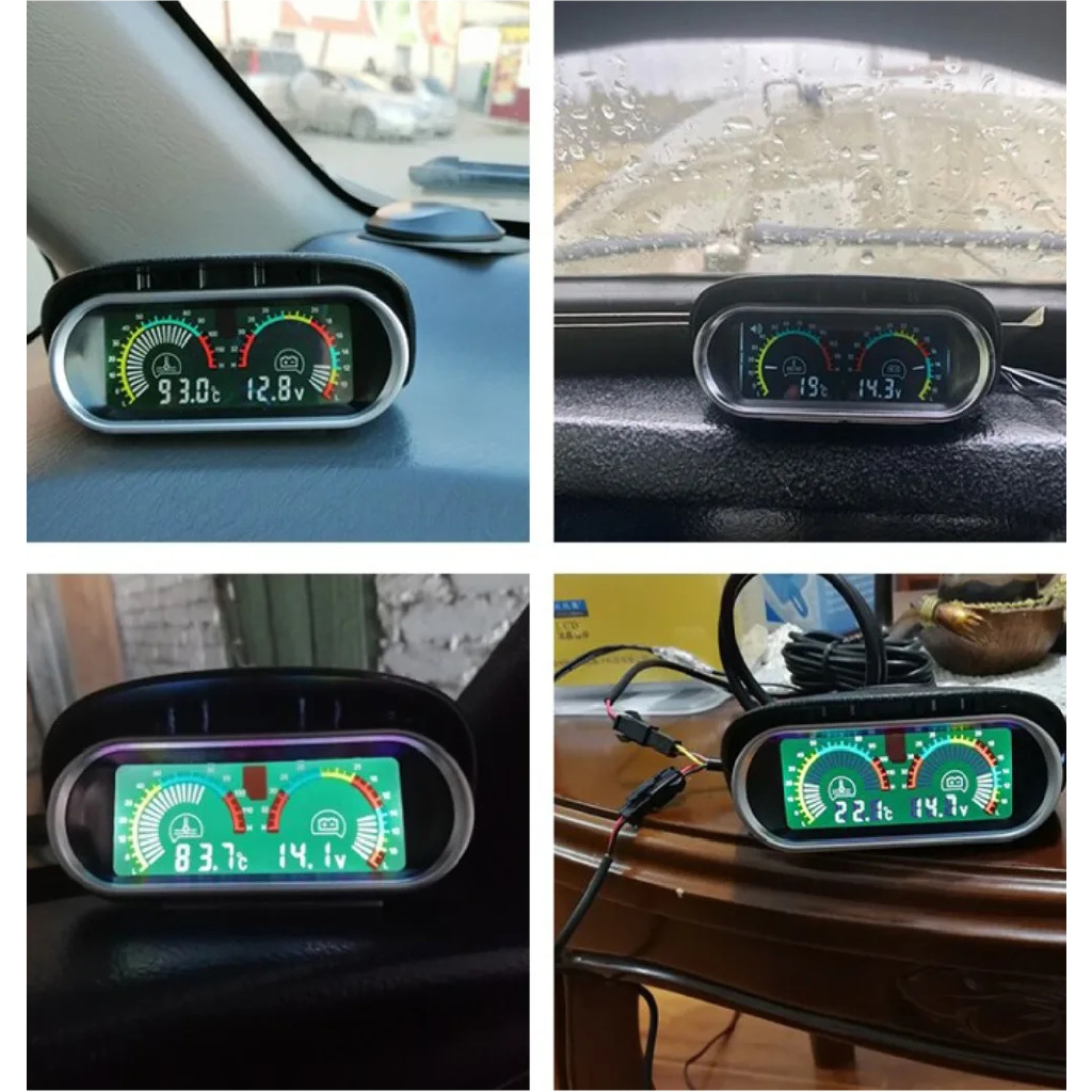 Marcador De Temperatura Automotivo + Marcador Voltimetro  com sensor de 10mm
