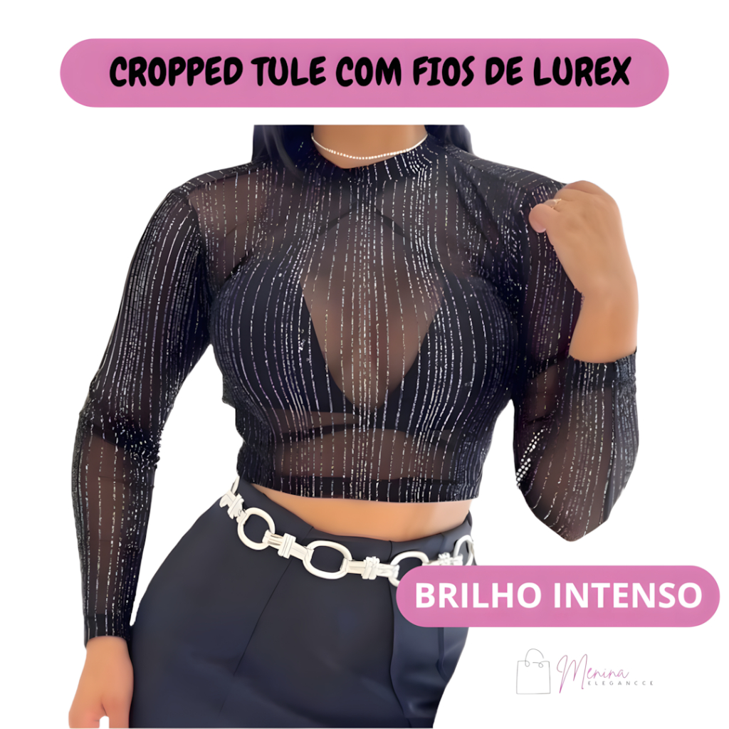 Cropped Manga Longa Brilho: Onde Comprar | BuscaProdutos