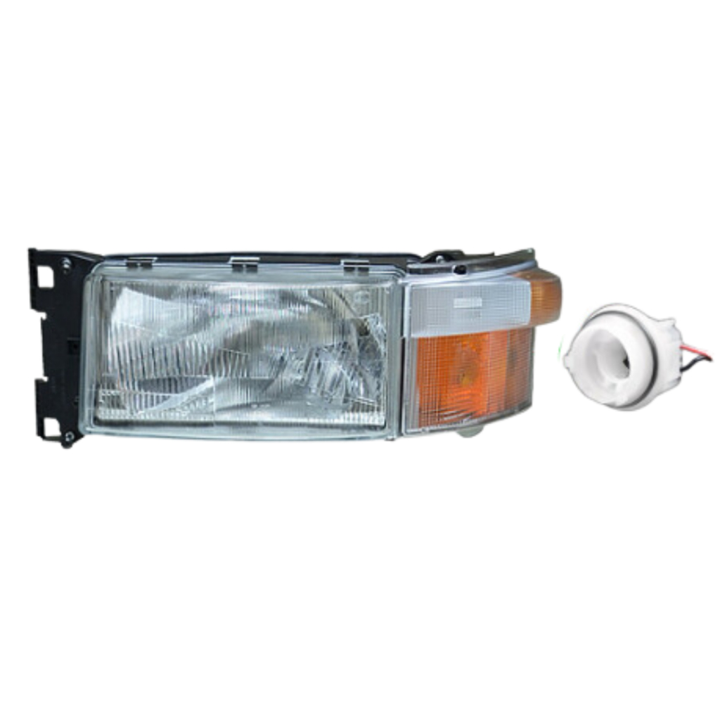 FAROL LADO ESQUERDO H4 VIDRO COM LANTERNA COM SOQUETE SCANIA S4