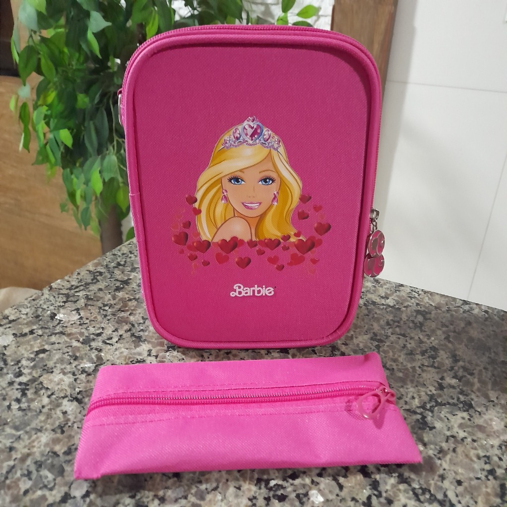 Estojo Escolar Organizador 100 Pens Barbie Com Sublimação na Capa Menina Barbie Pronto