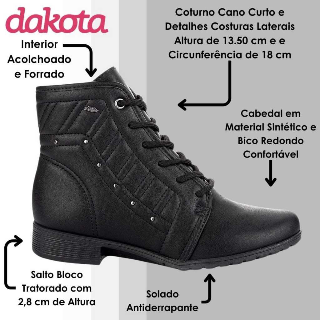 Bota Coturno Dakota Original Salto Baixo Casual ~ G9552
