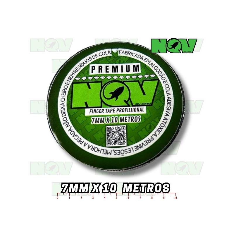 Finger Tape PRETA NQV PREMIUM Jiujitsu Bjj judô- 7mm X 10 metros PRETA