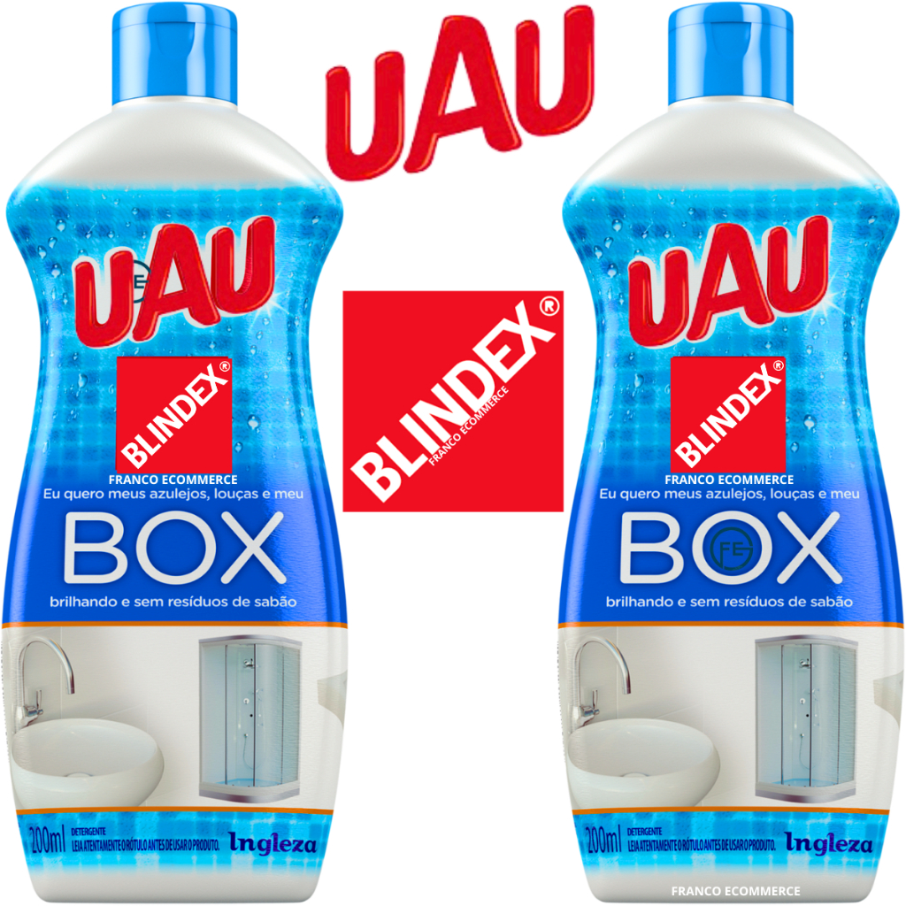 Kit Limpa Box Uau Blindex Ingleza 200ml Remove Repele Mancha Gordura