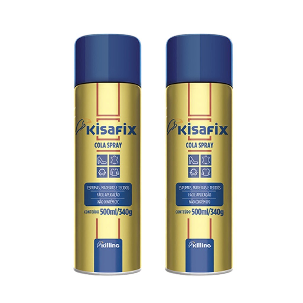 Kit 02 Un  Cola Spray De Contato Reposicionávell Aerosol Kisafix em Oferta na Shopee