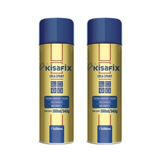 Kit 02 Un  Cola Spray De Contato Reposicionávell Aerosol Kisafix em Oferta na Shopee