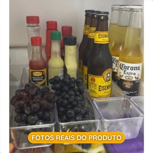 Kit 25, 14 e 7 Organizador Multiuso Modular Gavetas Geladeira Acrilico Cristal