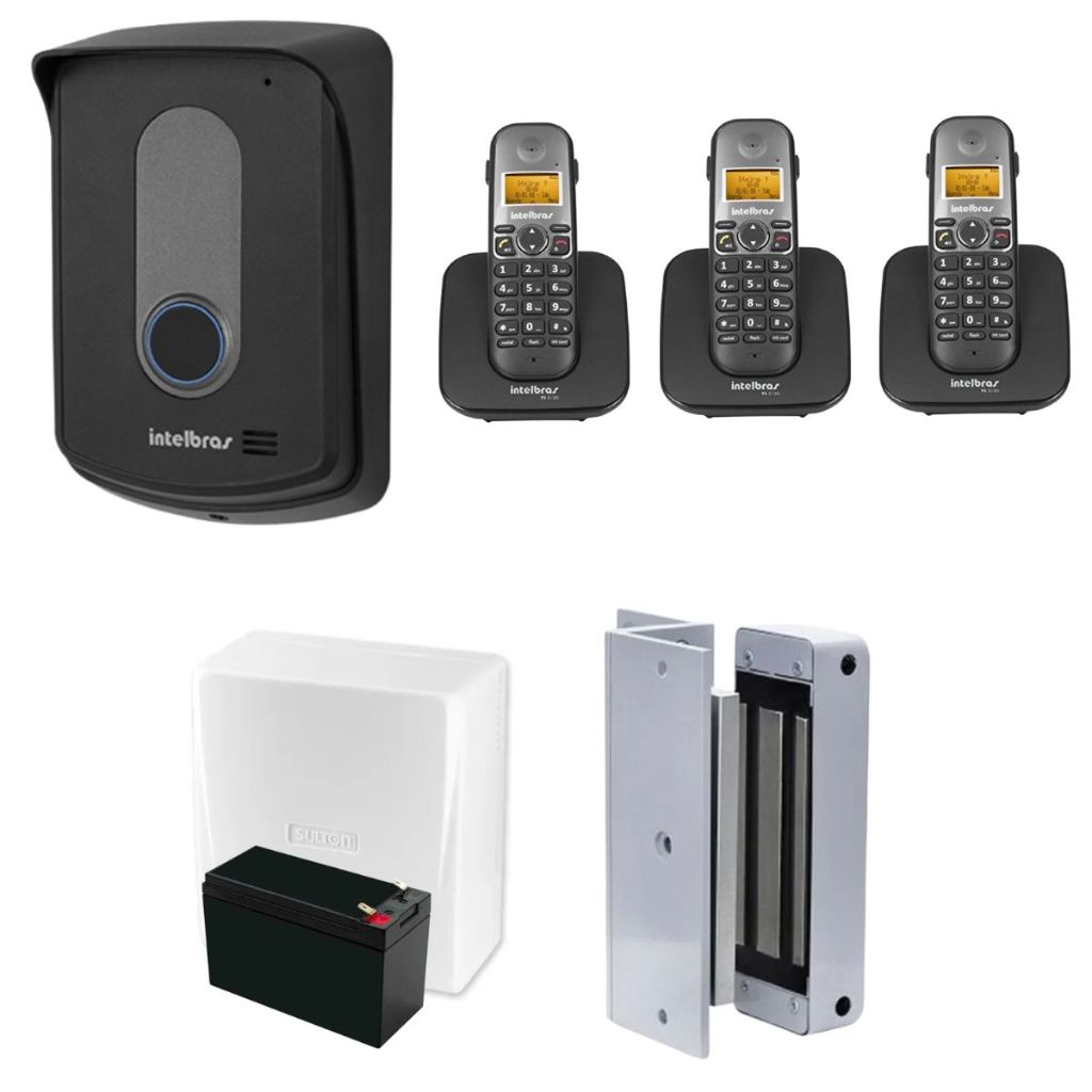 Porteiro Campainha Interfone Bivolt Sem Fio Intelbras Tis 5010 3 Extensões de Audio