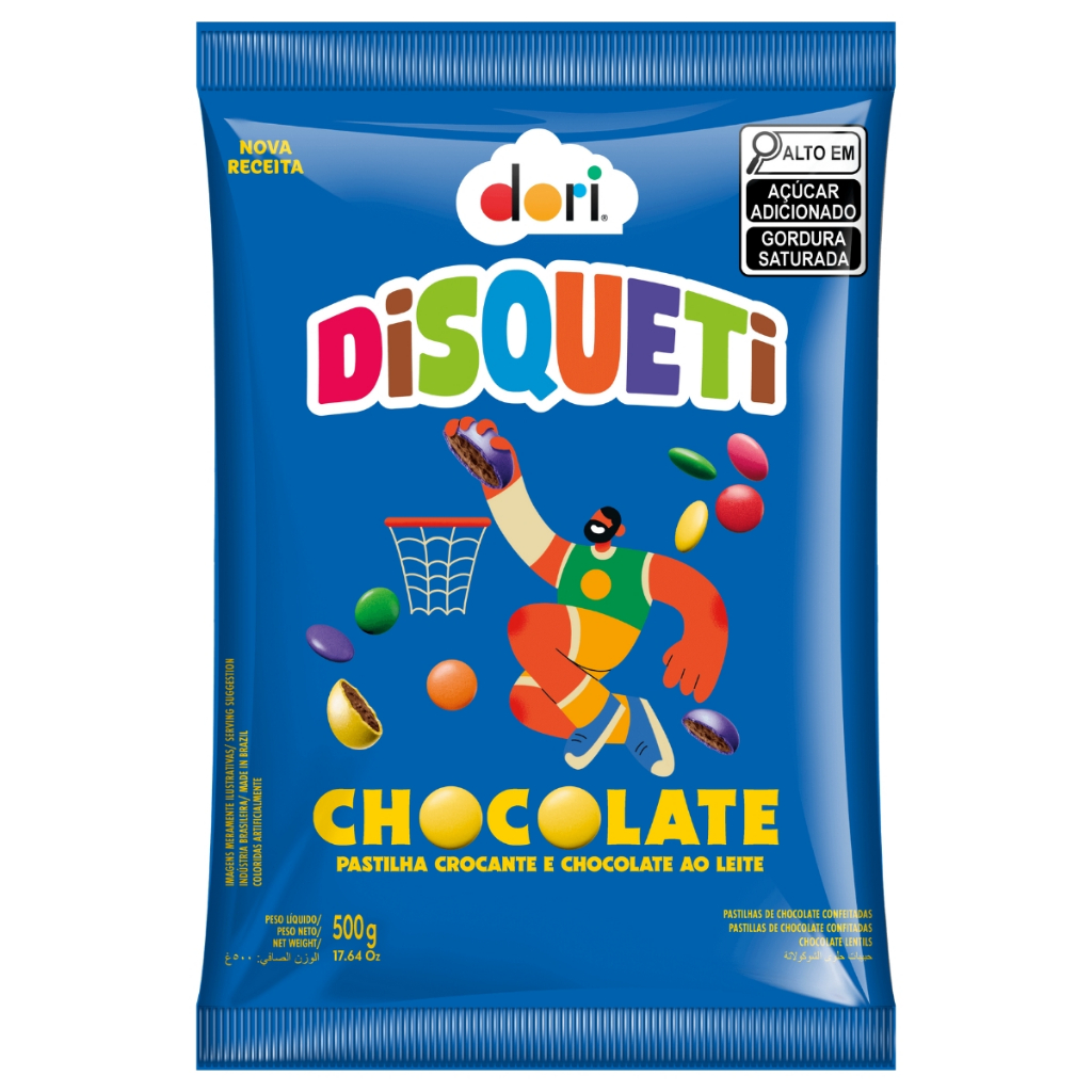 Confeito Disqueti Chocolate Ao Leite 500g Dori em Oferta na Shopee