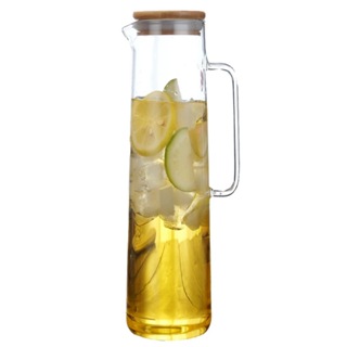 Jarra De Vidro 1 Litros Com Tampa De Bambu Borossilicato em Oferta na Shopee