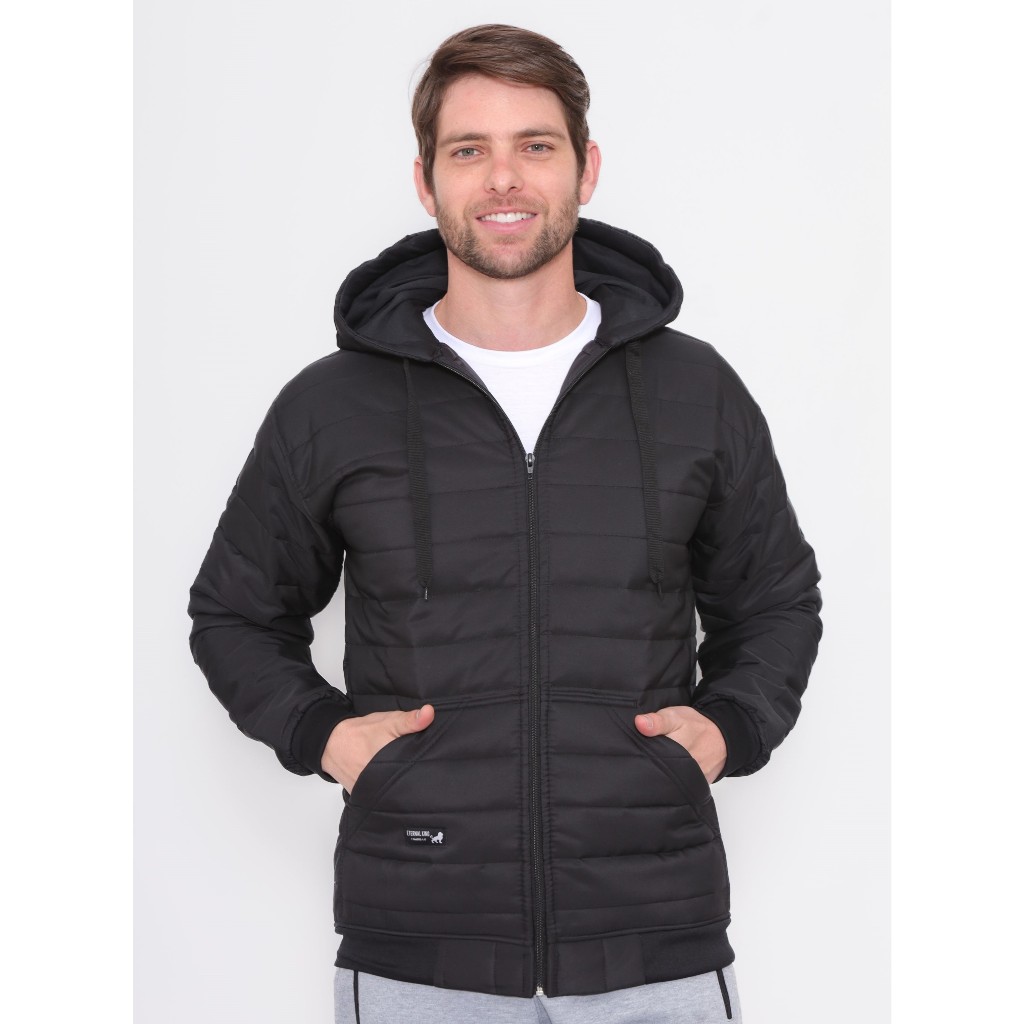 Puffer Masculina Preta | BuscaProdutos
