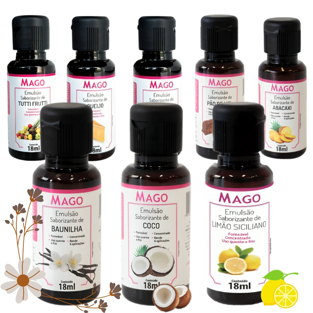 Emulsão Saborizante Forneável Concentrado 18ml Mago em Oferta na Shopee